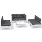 Preview: 7-tlg. Garten-Lounge-Set mit Kissen Kiefer Massivholz