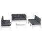 Preview: 7-tlg. Garten-Lounge-Set mit Kissen Kiefer Massivholz