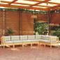 Preview: ARDEBO.de - 7-tlg. Garten-Lounge-Set mit Creme Kissen Massivholz Kiefer