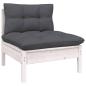 Preview: 9-tlg. Garten-Lounge-Set mit Kissen Weiß Kiefer Massivholz