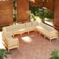 Preview: ARDEBO.de - 10-tlg. Garten-Lounge-Set mit Creme Kissen Massivholz Kiefer