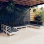 Preview: ARDEBO.de - 10-tlg. Garten-Lounge-Set mit Kissen Weiß Kiefer Massivholz