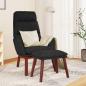 Preview: ARDEBO.de - Relaxsessel mit Hocker Schwarz Stoff