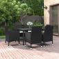 Preview: ARDEBO.de - 7-tlg. Garten-Essgruppe mit Auflagen Poly Rattan und Glas