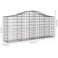 Preview: Gabionen mit Hochbogen 8 Stk. 200x30x80/100 cm Verzinktes Eisen