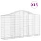 Preview: Gabionen mit Hochbogen 13Stk. 200x30x100/120cm Verzinktes Eisen