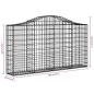Preview: Gabionen mit Hochbogen 13Stk. 200x30x100/120cm Verzinktes Eisen