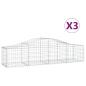Preview: Gabionen mit Hochbogen 3 Stk. 200x50x40/60 cm Verzinktes Eisen