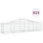 Preview: Gabionen mit Hochbogen 15 Stk. 200x50x40/60 cm Verzinktes Eisen