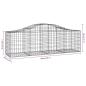 Preview: Gabionen mit Hochbogen 25 Stk. 200x50x60/80 cm Verzinktes Eisen