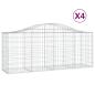 Preview: Gabionen mit Hochbogen 4 Stk. 200x50x80/100 cm Verzinktes Eisen