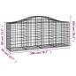 Preview: Gabionen mit Hochbogen 40 Stk. 200x50x80/100cm Verzinktes Eisen