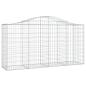 Preview: Gabionen mit Hochbogen 4 Stk. 200x50x100/120cm Verzinktes Eisen