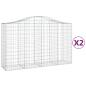 Preview: Gabionen mit Hochbogen 2 Stk. 200x50x120/140cm Verzinktes Eisen