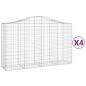 Preview: Gabionen mit Hochbogen 4 Stk. 200x50x120/140cm Verzinktes Eisen