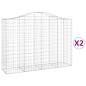 Preview: Gabionen mit Hochbogen 2 Stk. 200x50x140/160cm Verzinktes Eisen