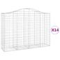 Preview: Gabionen mit Hochbogen 14Stk. 200x50x140/160cm Verzinktes Eisen