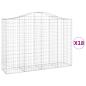 Preview: Gabionen mit Hochbogen 18Stk. 200x50x140/160cm Verzinktes Eisen