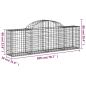 Preview: Gabionen mit Hochbogen 2 Stk. 200x30x60/80 cm Verzinktes Eisen