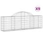 Preview: Gabionen mit Hochbogen 9 Stk. 200x30x60/80 cm Verzinktes Eisen