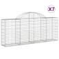 Preview: Gabionen mit Hochbogen 7 Stk. 200x30x80/100 cm Verzinktes Eisen