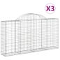 Preview: Gabionen mit Hochbogen 3 Stk. 200x30x100/120cm Verzinktes Eisen