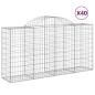 Preview: Gabionen mit Hochbogen 40 Stk 200x50x100/120cm Verzinktes Eisen