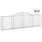 Preview: Gabionen mit Hochbogen 12 Stk. 300x30x80/100cm Verzinktes Eisen