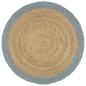 Preview: ARDEBO.de - Teppich Handgefertigt Jute mit Olivgr?nem Rand 240 cm