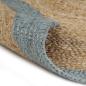 Preview: Teppich Handgefertigt Jute mit Olivgr?nem Rand 240 cm