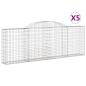 Preview: Gabionen mit Hochbogen 5 Stk. 300x30x100/120cm Verzinktes Eisen