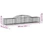 Preview: Gabionen mit Hochbogen 25 Stk. 300x50x40/60 cm Verzinktes Eisen