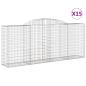 Preview: Gabionen mit Hochbogen 15 Stk 300x50x120/140cm Verzinktes Eisen