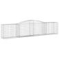Preview: Gabionen mit Hochbogen 4 Stk. 400x50x80/100cm Verzinktes Eisen