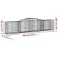 Preview: Gabionen mit Hochbogen 4 Stk. 400x50x80/100cm Verzinktes Eisen
