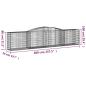 Preview: Gabionen mit Hochbogen 6 Stk. 400x50x80/100cm Verzinktes Eisen