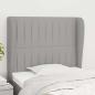 Preview: ARDEBO.de - Kopfteil mit Ohren Hellgrau 83x23x118/128 cm Stoff