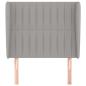 Preview: Kopfteil mit Ohren Hellgrau 83x23x118/128 cm Stoff