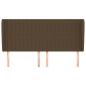 Preview: Kopfteil mit Ohren Dunkelbraun 203x23x118/128 cm Stoff