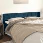 Preview: ARDEBO.de - Kopfteil mit Ohren Dunkelblau 163x16x78/88 cm Samt