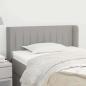Preview: ARDEBO.de - Kopfteil mit Ohren Hellgrau 83x16x78/88 cm Stoff