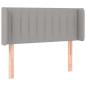 Preview: Kopfteil mit Ohren Hellgrau 83x16x78/88 cm Stoff