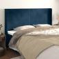 Preview: ARDEBO.de - Kopfteil mit Ohren Dunkelblau 163x16x118/128 cm Samt