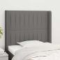 Preview: ARDEBO.de - Kopfteil mit Ohren Dunkelgrau 83x16x118/128 cm Stoff
