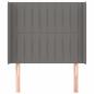 Preview: Kopfteil mit Ohren Dunkelgrau 83x16x118/128 cm Stoff