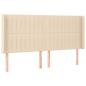 Preview: Kopfteil mit Ohren Creme 163x16x118/128 cm Stoff