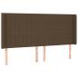 Preview: Kopfteil mit Ohren Dunkelbraun 203x16x118/128 cm Stoff
