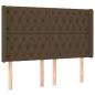 Preview: Kopfteil mit Ohren Dunkelbraun 163x16x118/128 cm Stoff