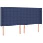 Preview: Kopfteil mit Ohren Blau 203x16x118/128 cm Stoff