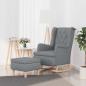 Preview: ARDEBO.de - Schaukelsessel mit Hocker Hellgrau Stoff